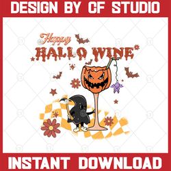 happy hallowine png, halloween wine glass png, pumpkin wine glass, spooky wine, halloween alcohol, alcoholic gift digita