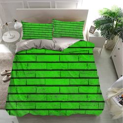 lime green brick bedding sets, lime green brick bedding, bedroom decor, decorations for home bedding sets,bedding luxury