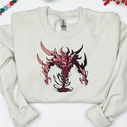 nevermore shadow fiend hero dota 2 embroidered crewneck t-shirt, dota 2 hoodie, moba sweatshirt, gift for dota 2 fan