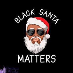 black santa smatter svg, christmas svg, african american santa svg