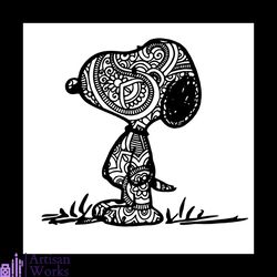 snoopy mandala svg, trending svg, snoopy zentangle mandala svg