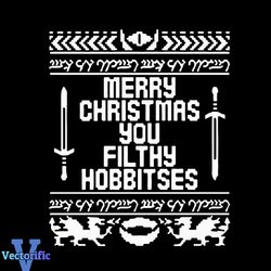 You Filthy Hobbitses Merry Christmas Svg, Christmas Svg, Filthy Hobbitses Svg