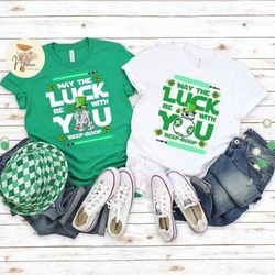 disney st patrick's day shirt, star wars st patricks day, r2d2 bb8 shirt, galaxy edge shirt, may the luck be with you, d