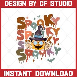 retro halloween png, groovy spooky sublimation, cute ghost, spooky season, halloween shirt png design, transfer, retro p