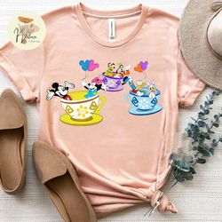 disney tea cup shirt, mickey and friends shirt, disney balloons shirt, mickey balloons shirt, disneyland shirt, disneywo