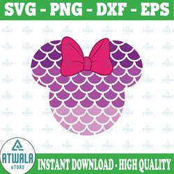 minnie mermaid svg, minnie mouse svg, mermaid svg, funny svg, mickey mouse svg, disney svg, disney cut file, mermaid pat