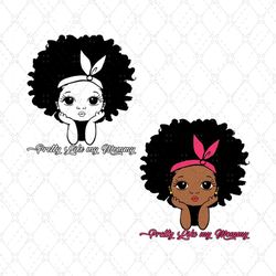 black girl peekaboo pretty like my mommy svg