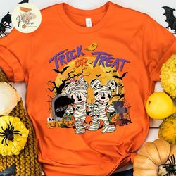 disney trick or treat shirt, mickey minnie halloween shirt, disney halloween shirt, disney not so scary shirt, disney sp