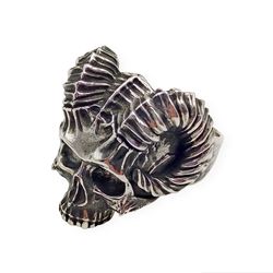 ring bairiron skull demon aries, code 701470ym, completely 925 sterling silver