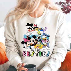 disney with my besties shirt, mickey & friends best friends shirt, disney group matching shirts vacation gift for her, d