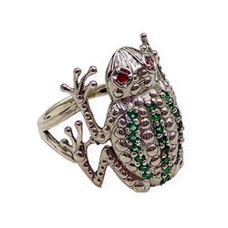 ring funny frog, code 214360ym, completely 925 sterling silver