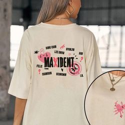 unisex t-shirt maxident stray kids, bang chan, lee know, changbin, hyunjin, han, felix, seungmin, in shirt, maxident new