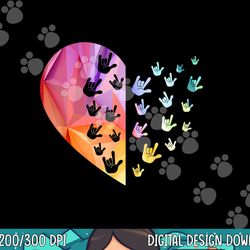 sign language heart - asl gift deaf gift asl teacher gift png, sublimation copy