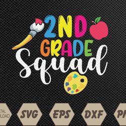 2nd Grade Squad Second Teacher Student Team Back To School Svg, Eps, Png, Dxf, Digital Download