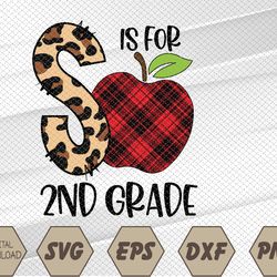 Cute Leopard S Is For 2nd Grade Teacher Back To School Svg, Eps, Png, Dxf, Digital Download