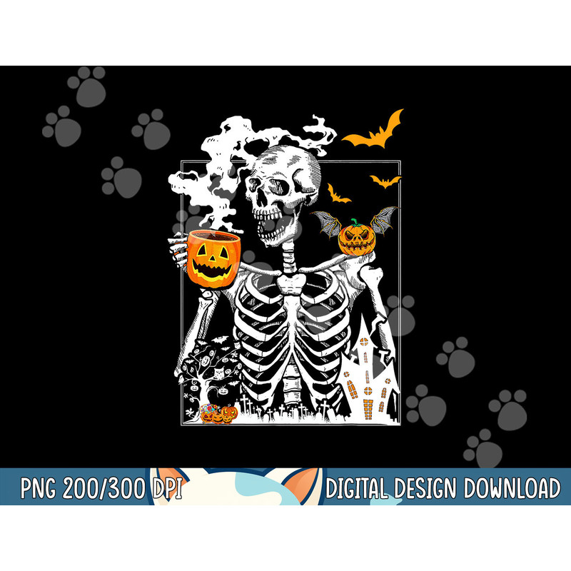 Skeleton Drinking Coffee Lover Funny Halloween Skull png, sublimation copy.jpg