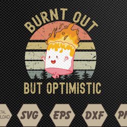 Womens Burnt Out But Optimistic - Retro Vintage Sunset V-Neck Svg, Eps, Png, Dxf, Digital Download