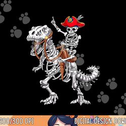 skeleton pirate riding skeleton dinosaur halloween costume png, sublimation copy