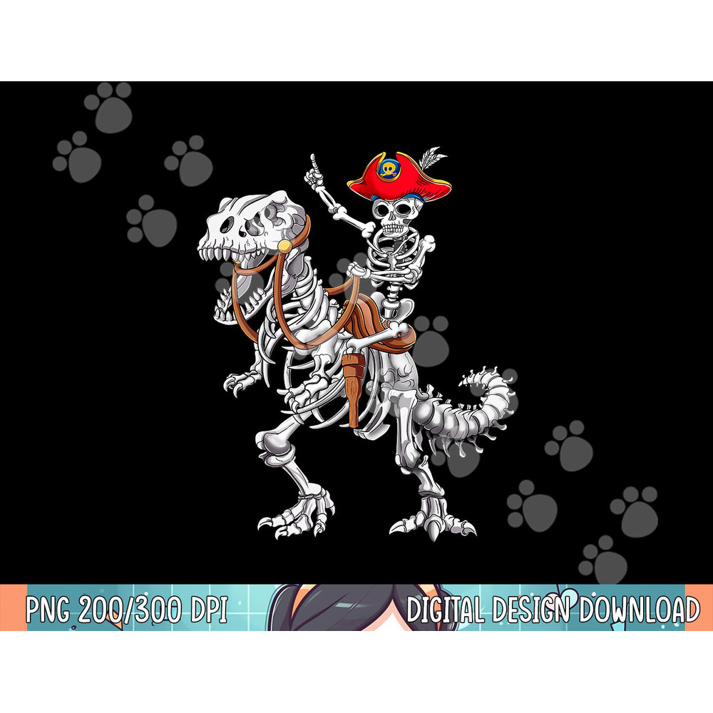 Skeleton Pirate Riding Skeleton Dinosaur Halloween Costume png, sublimation.jpg