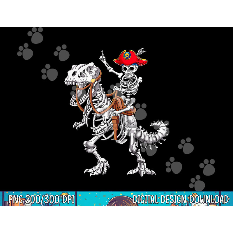 Skeleton Pirate Riding Skeleton Dinosaur Halloween Costume png, sublimation copy.jpg