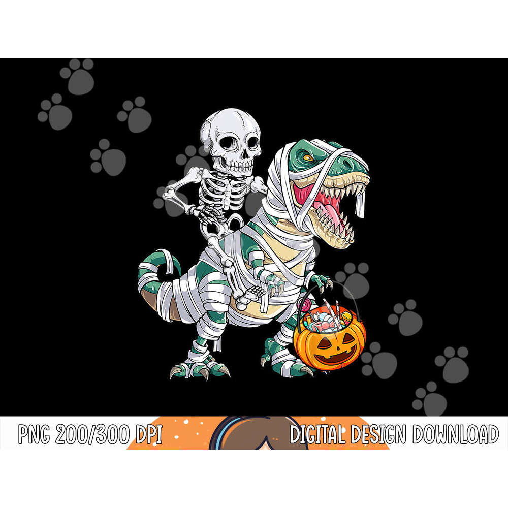 Skeleton Riding Mummy Dinosaur T rex Halloween Kids Boys Men png, sublimation copy.jpg