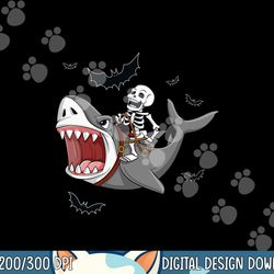 skeleton riding shark scary halloween boys girls kids png, sublimation copy