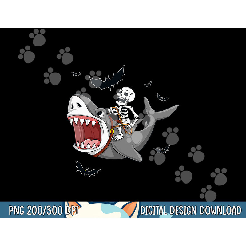 Skeleton Riding Shark Scary Halloween Boys Girls Kids png, sublimation copy.jpg