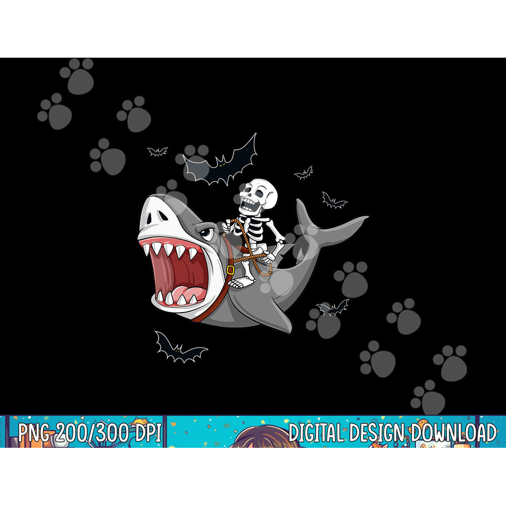 Skeleton Riding Shark Scary Halloween Boys Girls Kids png, sublimation copy.jpg