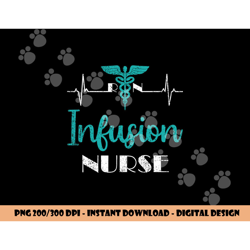 Infusion Nurse RN Heartbeat EKG Chemotherapy Therapy Nurse png,sublimation copy.jpg