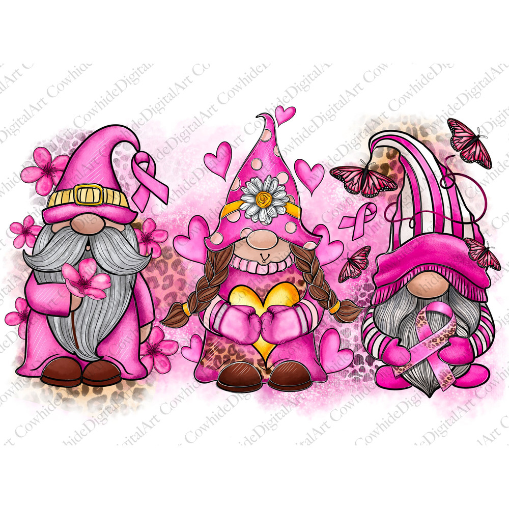 Breast Cancer gnomes png sublimation design download, Cancer awareness png, Breast Cancer png, gnomes png, sublimate designs download - 1.jpg