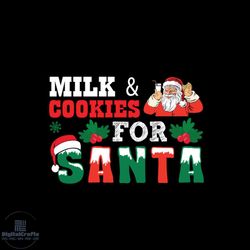 milk and cookies for santa svg, christmas svg, milk and cookies svg