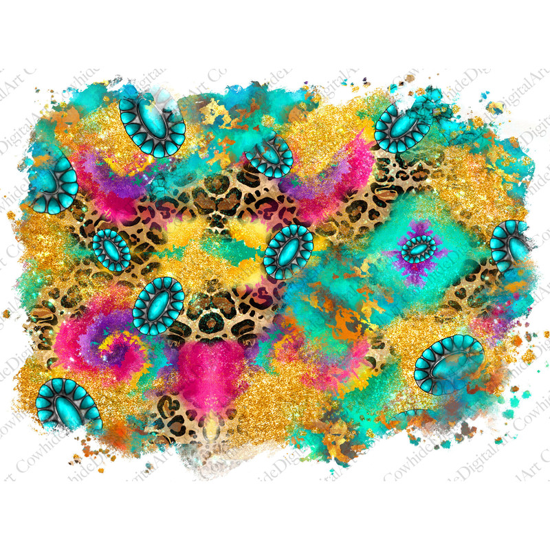 Leopard Gemstone Background PNG Sublimation Design, Western Background Png, Cowhide Background Frame, Western Print, PNG Digital Download - 1.jpg