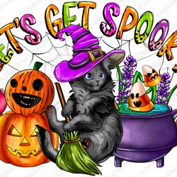 lets get spooky png, halloween png, pumpkin png, western, halloween, witch, spooky vibes,spider web,