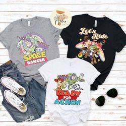 disney toy story group shirts, to infinity and beyond shirt, toy story characters tees, retro toy story tshirt, disneyla