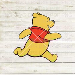 winnie the pooh 004 svg dxf eps pdf png, cricut, cutting file, vector, clipart