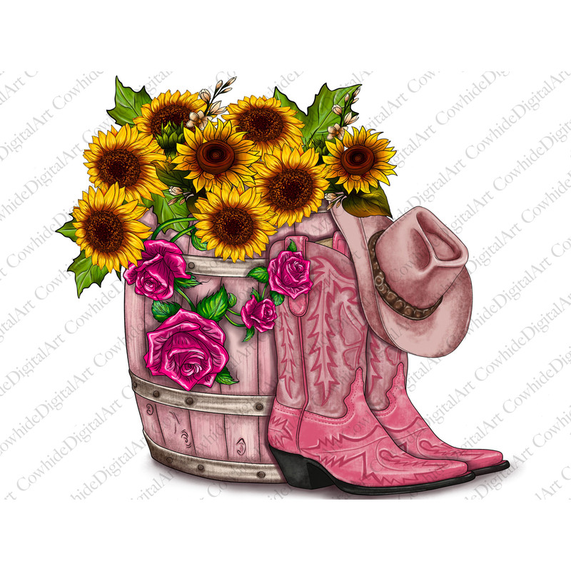 Valentine's Day Boots Cowgirl Hat And Roses Png Sublimation Design, Valentines Day Boots Png, Western Valentines Day Png, Digital Downloads - 1.jpg