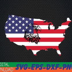 american flag usa map united states of america 4th osvg, eps, png, dxf, digital downloadf july