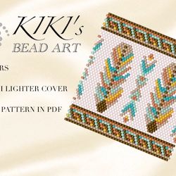 lighter cover pattern peyote pattern, bead pattern for bic maxi lighter cover feathers beading pattern in pdf