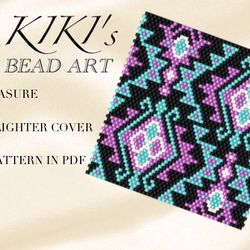 peyote pattern, bead pattern for bic maxi lighter cover vivid treasure peyote beading pattern in pdf instant download