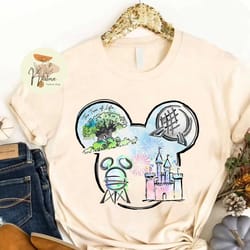 disney watercolor shirt, disney animal kingdom shirt, disney epcot shirt, disney castle shirt, hollywood studios shirt,