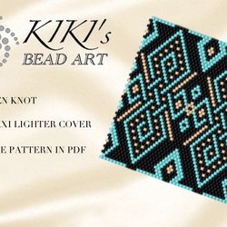peyote pattern, bead pattern for bic maxi lighter cover golden knot peyote beading pattern in pdf instant download