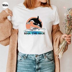 sink the rich shirt, gladys the yacht- sinking orca shirt, funny yacht killer shirt, killer whale shirt, marine biologis