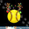 Softball Ball Reindeer Antler Christmas Ornament Pajama Teen png, sublimation.jpg
