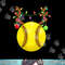 Softball Ball Reindeer Antler Christmas Ornament Pajama Teen png, sublimation.jpg
