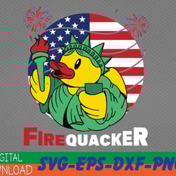 funny fourth of july usa patriotic firecracker rubber duck svg, eps, png, dxf, digital download