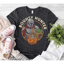 star wars the mandalorian halloween candy bounty hunter t-shirt, disneyland epcot halloween family vacation shirt, star