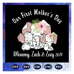 our first mothers day svg, happy 1st mothers day, elephant mothers day, mommy svg, mommy life, mother 2020, mothers day