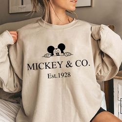 mickey & co est 1928 sweatshirt, disney vintage sweatshirt, mickey vintage shirt, vintage mickey crewneck sweater, micke