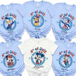 mickey and friends american shirt, checkered disney 4th of july est 1776, disney patriotic shirt, disney independence, r