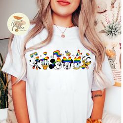 mickey and friends lgbt pride t-shirt, rainbow disney shirt, disney pride lgbt shirts, lgbtq tees, disneyworld shirt, le